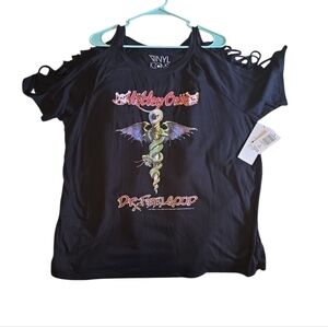 Torrid Black Slash Sleeve Tee NWT